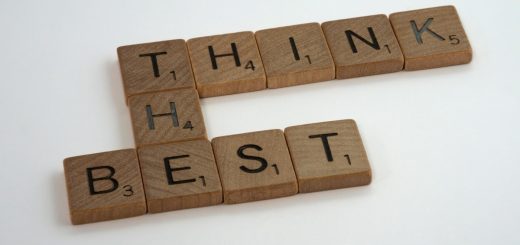 scrabble, scrabble pieces, lettering, letters, wood, scrabble tiles, white background, words, quote, think the best, think, the, best, optimism, positive thinking, don't worry, mither, don't mither,